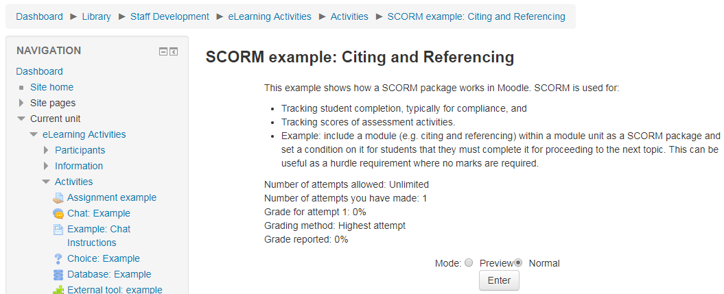 scorm package moodle